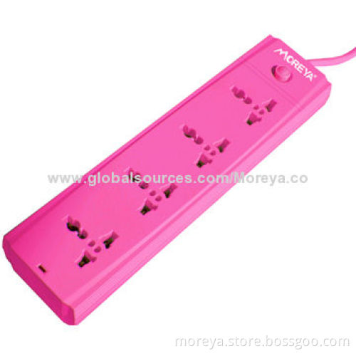 4-outlet universal power strip, one switch control, 100% copper, high quality
